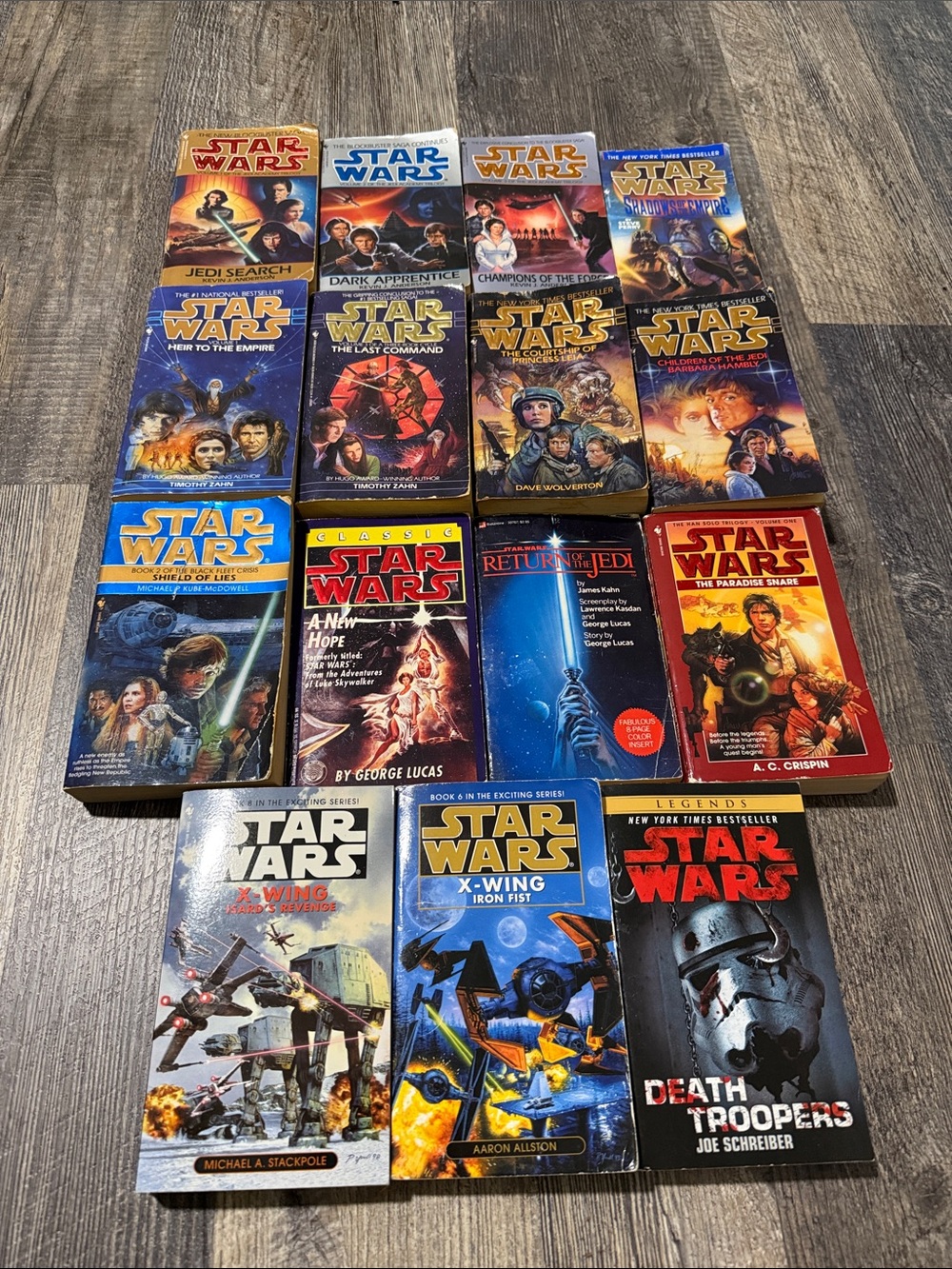 Lot of 14 Star Wars Vintage Paperback Books Mixed Trilogy X-Wing Return Of Jedi